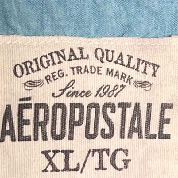 Aeropostale Shirt Mens XL Striped Button Up Short Sleeve Casual - Picture 6 of 11